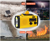 Kaito KA278 Emergency Weather Radio NOAA AM FM 4000mAh Power Bank Solar Crank, Yellow