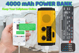 Kaito KA278 Emergency Weather Radio NOAA AM FM 4000mAh Power Bank Solar Crank