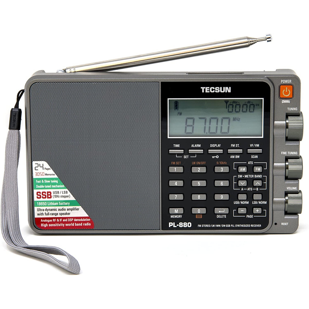 TECSUN PL-880 SSB受信対応ラジオ Tecsun PL880 PLL Dual Conversion AM FM Shortwave Portable Radio