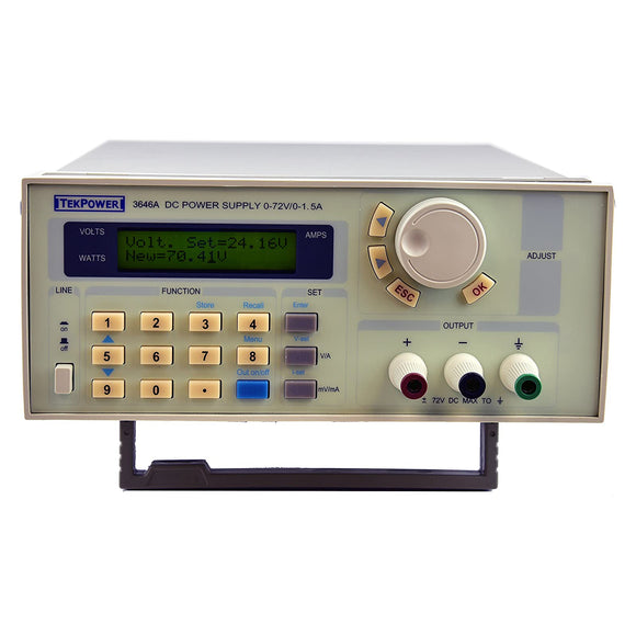 Tekpower TP3646A Programmable & Variable High-Precision DC Power Supply 0-72V @ 0-1.5A with USB Connection
