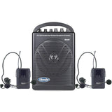 Hisonic HS122B-LL Rechargeable & Portable PA (Public Address) System with Built-in Dual UHF Wireless Microphones (2 Belt-Packs)