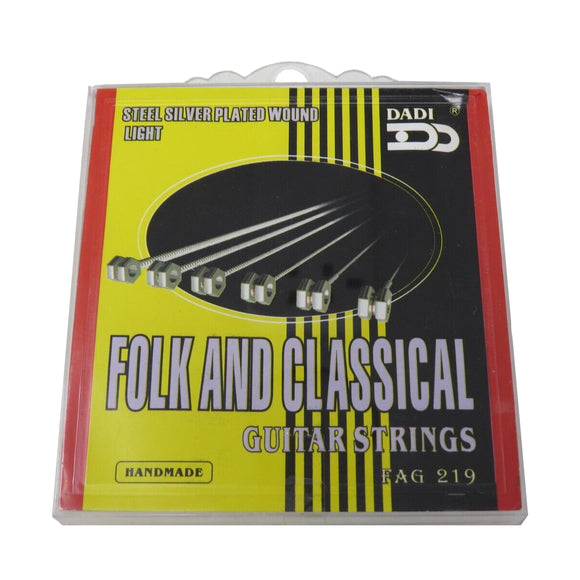 Steel Silver Plated Wound Light Folk and Classical Guitar Strings FAG219