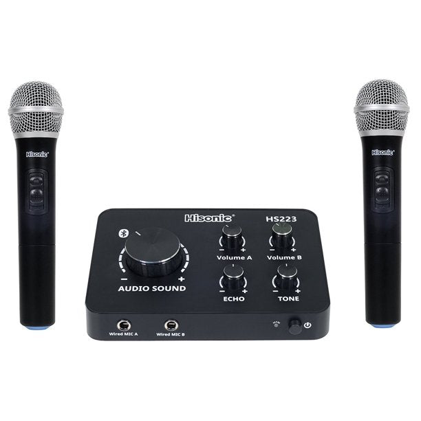 Hisonic HS223 Digital Smart Home Karaoke Sound Mixer Dual UHF