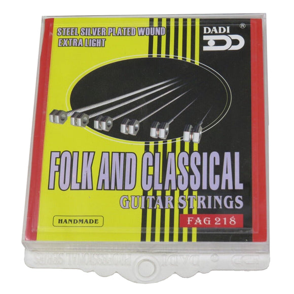 Steel Silver Plated Wound Extra Light Folk and Classical Guitar Strings FAG218