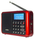 Kaito KA108 Super Sound quality AM FM Shortwave Radio with MP3 Player and Radio Recorder, Radio Time Schedule Recorder Alarm Clock Red