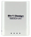 Kaito KA723 2-in-1 Battery Power Bank and USB Wall Charger 5200 MAH in One Body, 2 USB Outputs and 110-220V AC input