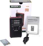 Degen DE36 Rechargeable AM FM Shortwave Radio & MP3 Player with Built-in Micro SD TF Card Reader