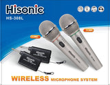 Hisonic 2 X HS308L, A Pair of Wireless Hand Held Microphone HS308L, 2 in 1 Microphone, Wired and Wireless Microphone, 2 Microphone Included