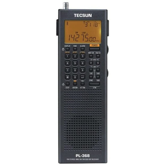 Tecsun Digital PL368 AM/FM/LW/SW Worldband Radio with Single Side Band Receiver, Black