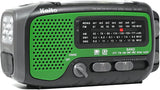 Kaito KA350 Voyager Trek Solar/Crank AM/FM/SW NOAA Weather Radio with 5-LED Flashlight, Green