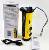 Kaito KA404W Emergency Hand Crank Dynamo 5-LED Flashlight with AM/FM/NOAA Weather Radio With Cellphone Charger and Built-in Lithium Rechargeable Battery (Yellow)