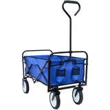 Kaito TC3015 Collapsible Outdoor Utility Wagon with 8" Wheels and Padded Handle (Blue)