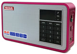 TECSUN X3 High Definition Speaker with Aluminum Case and Built in FM Radio and MP3 Player, Red