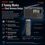 Tecsun PL520 Portable AM FM Shortwave World Band Radio Receiver with SSB DSP