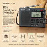 Tecsun PL330 Portable AM FM Shortwave PLL DSP Radio with SSB and Synchronous