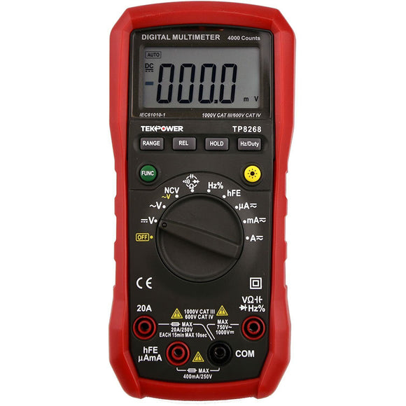 Used Tekpower TP8268 AC DC Auto/Manual Range Digital Multimeter with NCV Feature