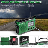 Kaito KA500 AM FM Shortwave Dynamo Solar Crank Emergency Weather Radio Green