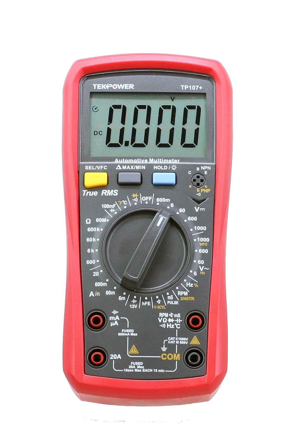 Tekpower TP107+ Digital True-RMS Automotive Multimeter with 12V