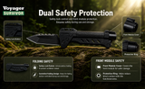 Kaito Voyager Survivor 3” Survival Knife with Crank Dynamo Arc Ignition Fire Starter Waterproof Handle Multi-Tool Design for Camping Emergency Self-Defense