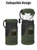 Kaito KL101 Emergency Camping Lantern & Flashlight, Hand Crank & Solar Powered, 5000mAh Rechargeable Battery, AM/FM/Weather Radio, Waterproof, SOS Alarm, USB Charging