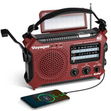 Kaito KA500 AM FM Shortwave Solar Crank Emergency Weather Alert Radio - Red