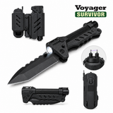 Kaito Voyager Survivor 3” Survival Knife with Crank Dynamo Arc Ignition Fire Starter Waterproof Handle Multi-Tool Design for Camping Emergency Self-Defense
