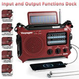 Kaito KA500 AM FM Shortwave Solar Crank Emergency Weather Alert Radio - Red