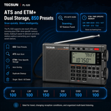Tecsun PL520 Portable AM FM Shortwave World Band Radio Receiver with SSB DSP