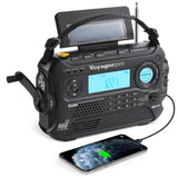 Kaito Voyager Pro KA600 Digital Solar Crank AM/FM/LW/SW NOAA Weather Radio Black