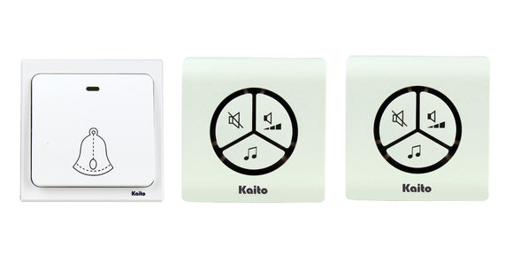 Kaito AG102N-2 Battery Free Wireless Doorbell with 2 chime unit and 1 Trigger