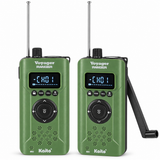 Kaito Voyager Ranger Walkie Talkies Long Range Rechargeable 2-Way Dynamo Crank Radios with NOAA Weather Alerts, Flashlight & USB Charging Outdoor Communication for Camping, Hiking & Emergencies (2-Pack)