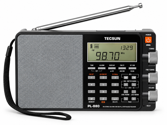 Tecsun PL880 PLL Dual Conversion AM FM Shortwave Portable Radio