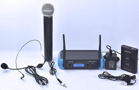 Hisonic HS8287-HL Dual VHF Wireless Microphone System 1 Handheld and 1 Belt Pack
