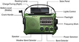 Kaito KA500 Voyager Solar Crank Emergency Weather Alert Radio with Adapter, Green