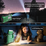 Kaito KA500 Voyager Solar Crank Emergency Weather Alert Radio with Adapter, Green