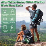 Kaito KA500 Voyager Solar Crank Emergency Weather Alert Radio with Adapter, Green