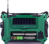 Kaito KA500 Voyager Solar Crank Emergency Weather Alert Radio with Adapter, Green