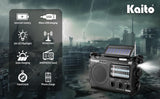 Kaito KA500 5-way Powered Emergency AM/FM/SW NOAA Weather Alert Radio with Solar,Dynamo Crank,Flashlight and Reading Lamp - Black
