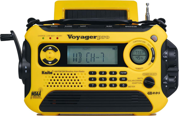 Kaito KA600 Digital Solar AM/FM/LW/SW Emergency Radio - Yellow