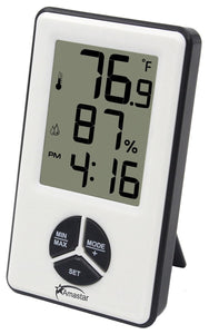 Amastar A0412 Indoor Hygrometer Thermometer Clock Portable Digital Temperature Humidity Monitor with Time Alarm