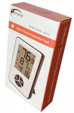 Amastar A0412 Indoor Hygrometer Thermometer Clock Portable Digital Temperature Humidity Monitor with Time Alarm