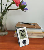 Amastar A0412 Indoor Hygrometer Thermometer Clock Portable Digital Temperature Humidity Monitor with Time Alarm