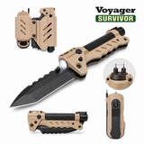 Kaito Voyager Survivor 3” Survival Knife with Crank Dynamo Arc Ignition Fire Starter Waterproof Handle Multi-Tool Design for Camping Emergency Self-Defense