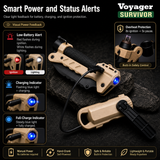 Kaito Voyager Survivor 3” Survival Knife with Crank Dynamo Arc Ignition Fire Starter Waterproof Handle Multi-Tool Design for Camping Emergency Self-Defense