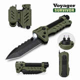 Kaito Voyager Survivor 3” Survival Knife with Crank Dynamo Arc Ignition Fire Starter Waterproof Handle Multi-Tool Design for Camping Emergency Self-Defense
