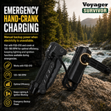 Kaito Voyager Survivor 3” Survival Knife with Crank Dynamo Arc Ignition Fire Starter Waterproof Handle Multi-Tool Design for Camping Emergency Self-Defense