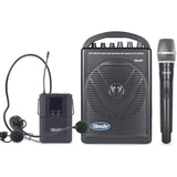 Hisonic HS122B-HL Rechargeable & Portable PA (Public Address) System with Built-in Dual UHF Wireless Microphones (1 Handheld + 1 Belt-Pack)
