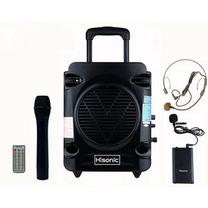 Hisonic HS700 True RMS 35 Watts Rechargeable & Portable PA System with Built-in VHF Wireless Microphones Bluetooth