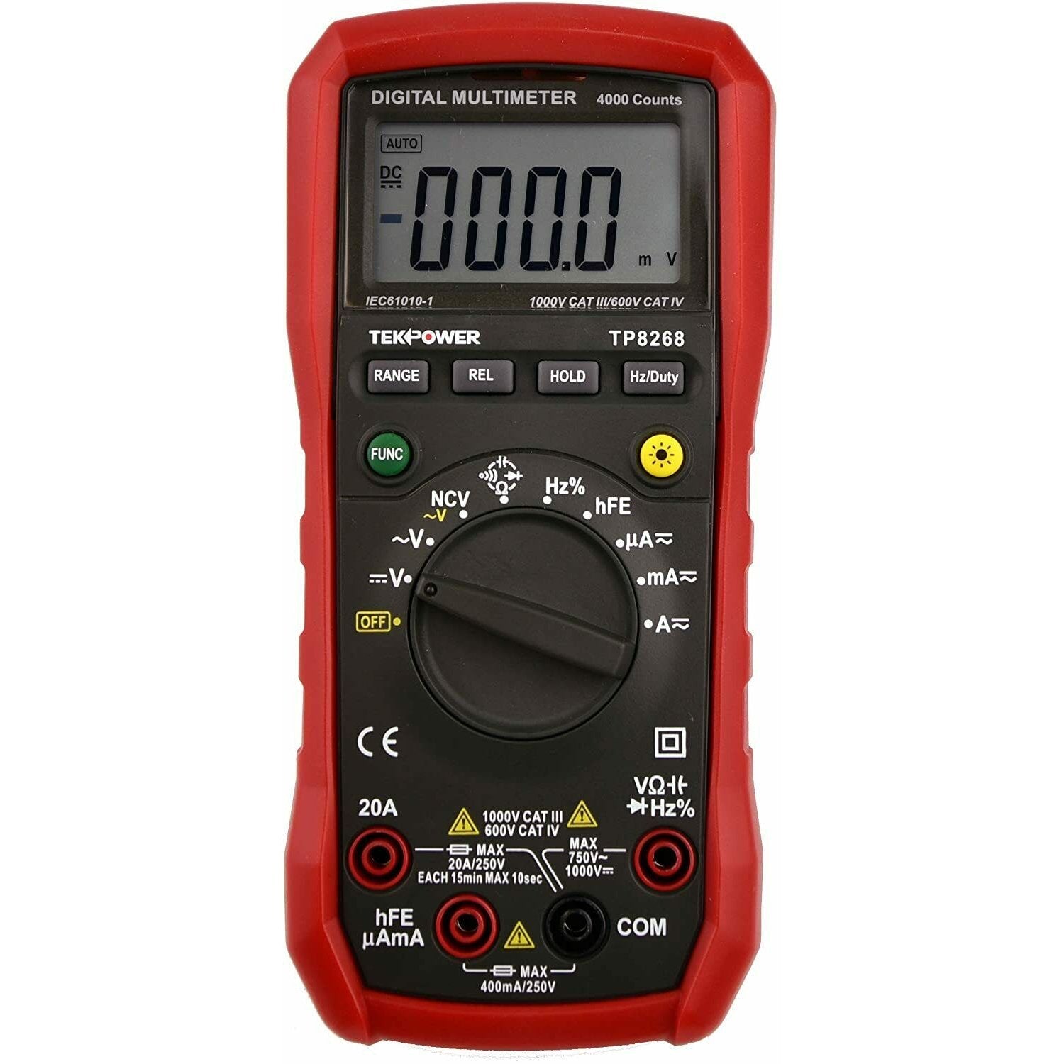 tage ned indlogering Blive opmærksom Tekpower TP8268 AC DC Auto/Manual Range Digital Multimeter with NCV Fe –  Kaito Electronic Inc