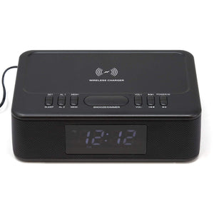 Kaito KA718 Voyager Home Bedside Alarm Clock Radio with Bluetooth Speaker & Wireless Mobile Charger, Black